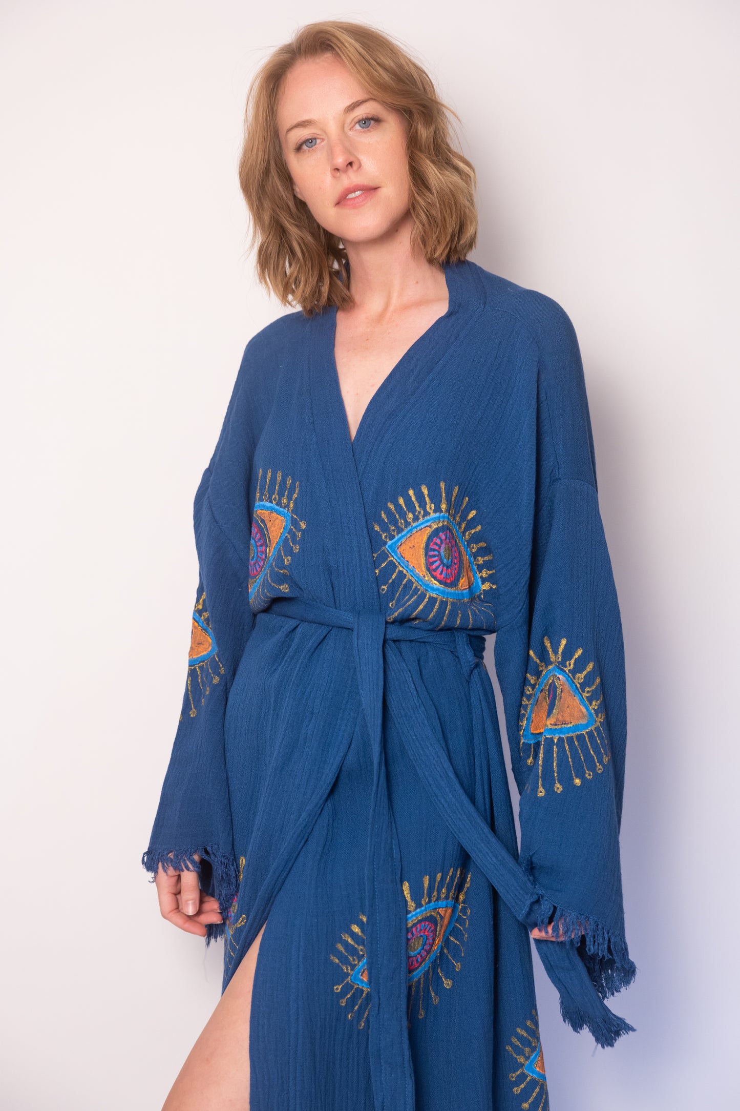 Multi Colors Evil Eye Cotton Robe