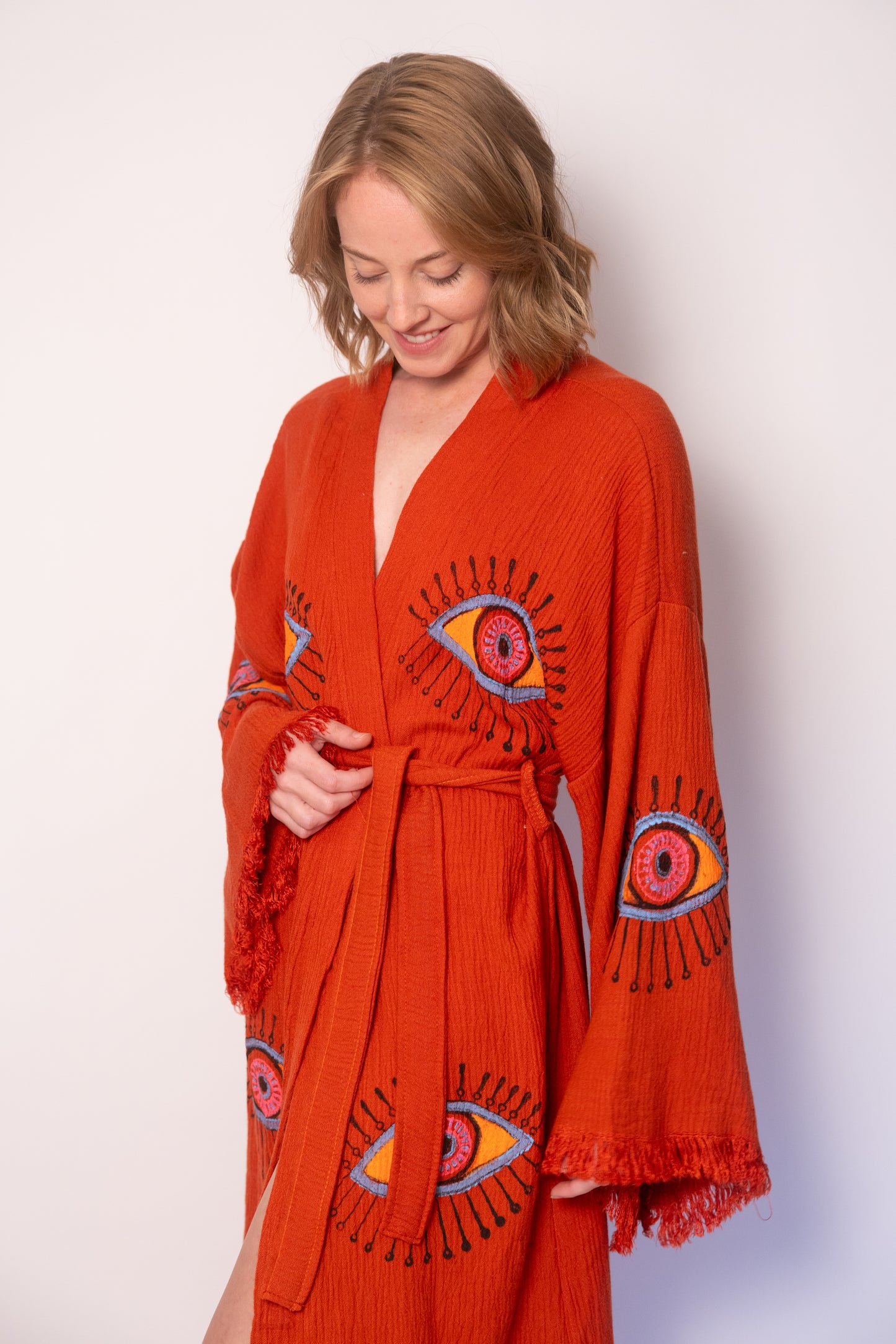 Multi Colors Evil Eye Cotton Robe