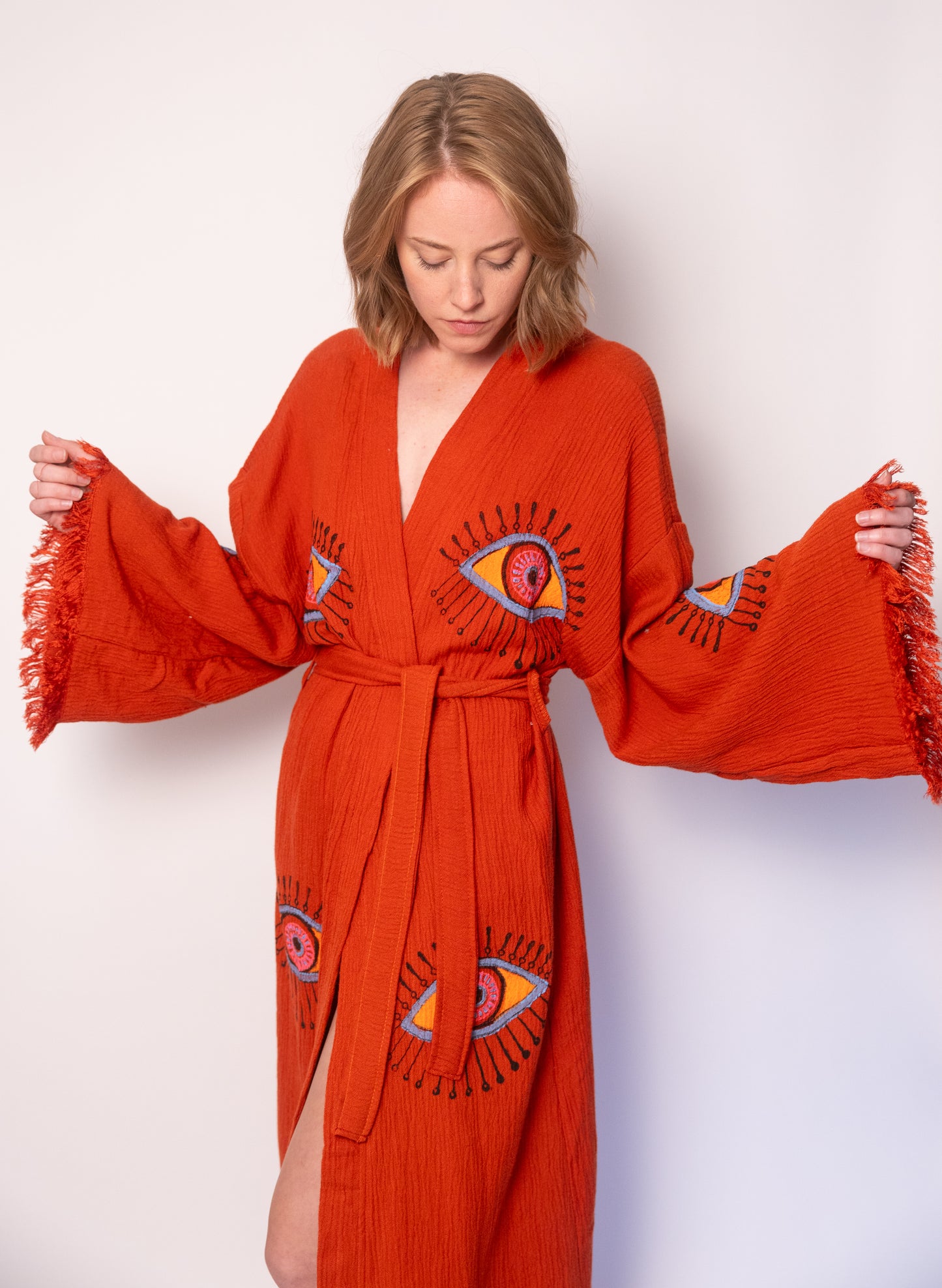 Multi Colors Evil Eye Cotton Robe