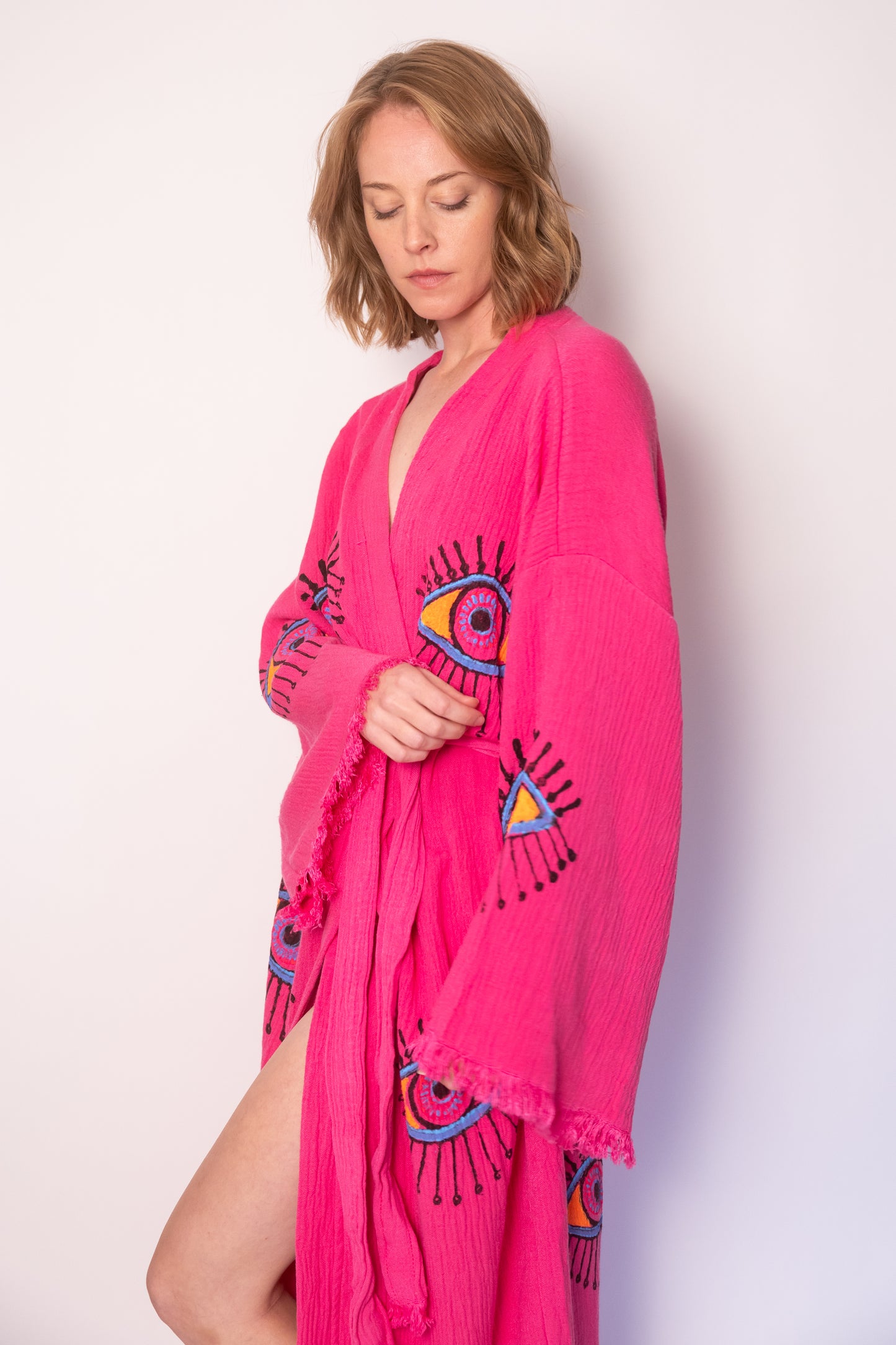 Multi Colors Evil Eye Cotton Robe