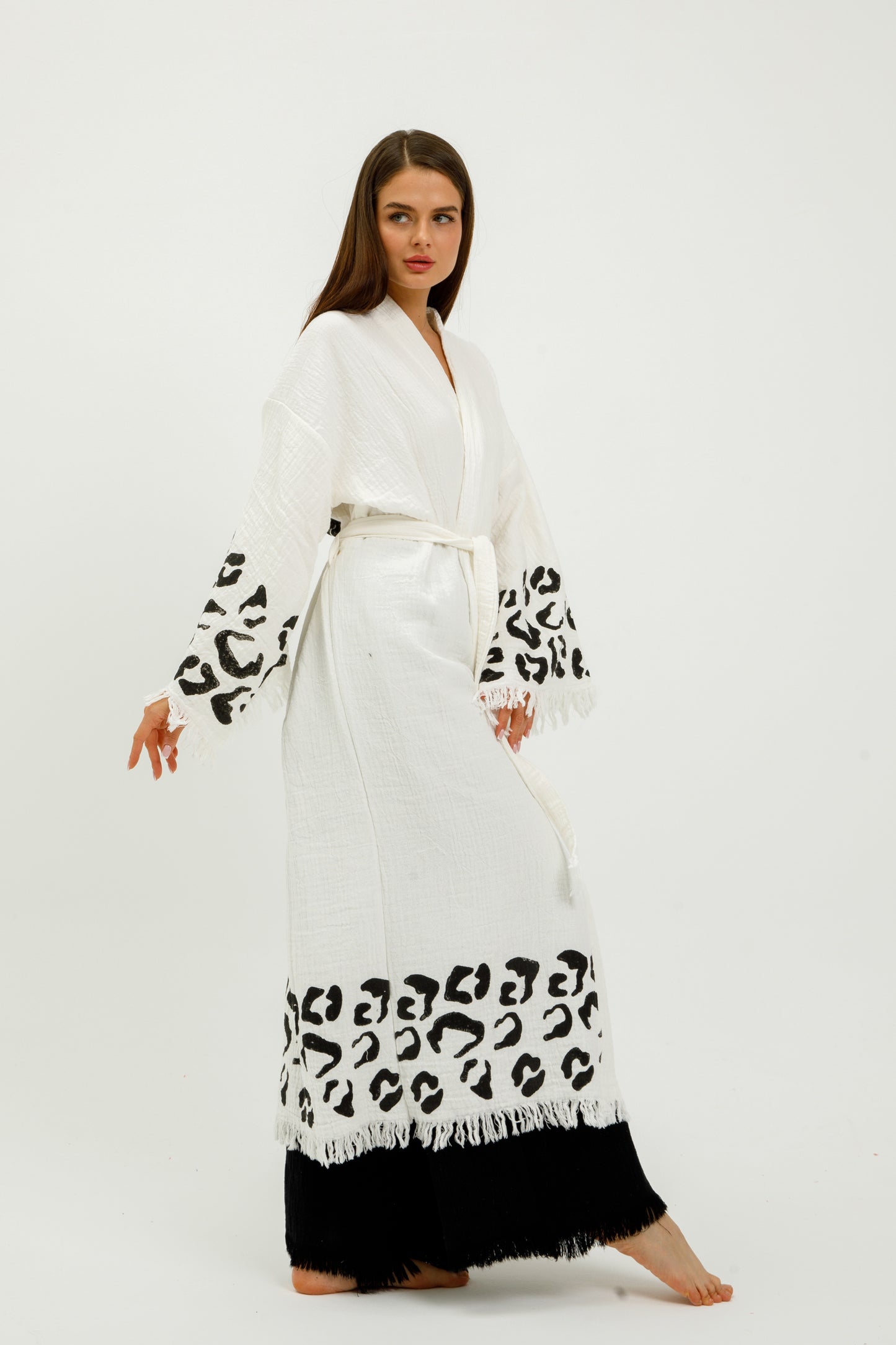 Animal Print Cotton Robe