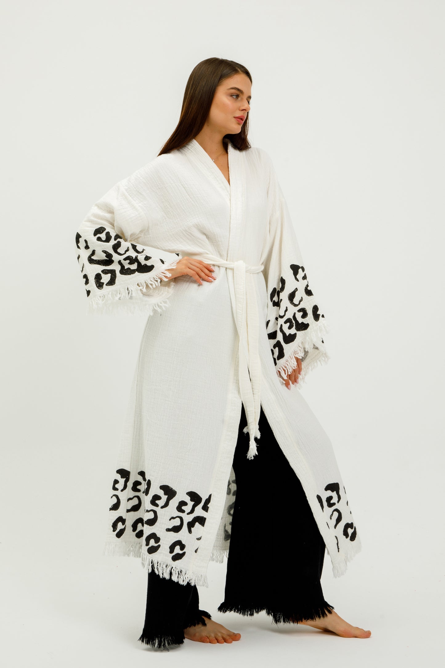 Animal Print Cotton Robe