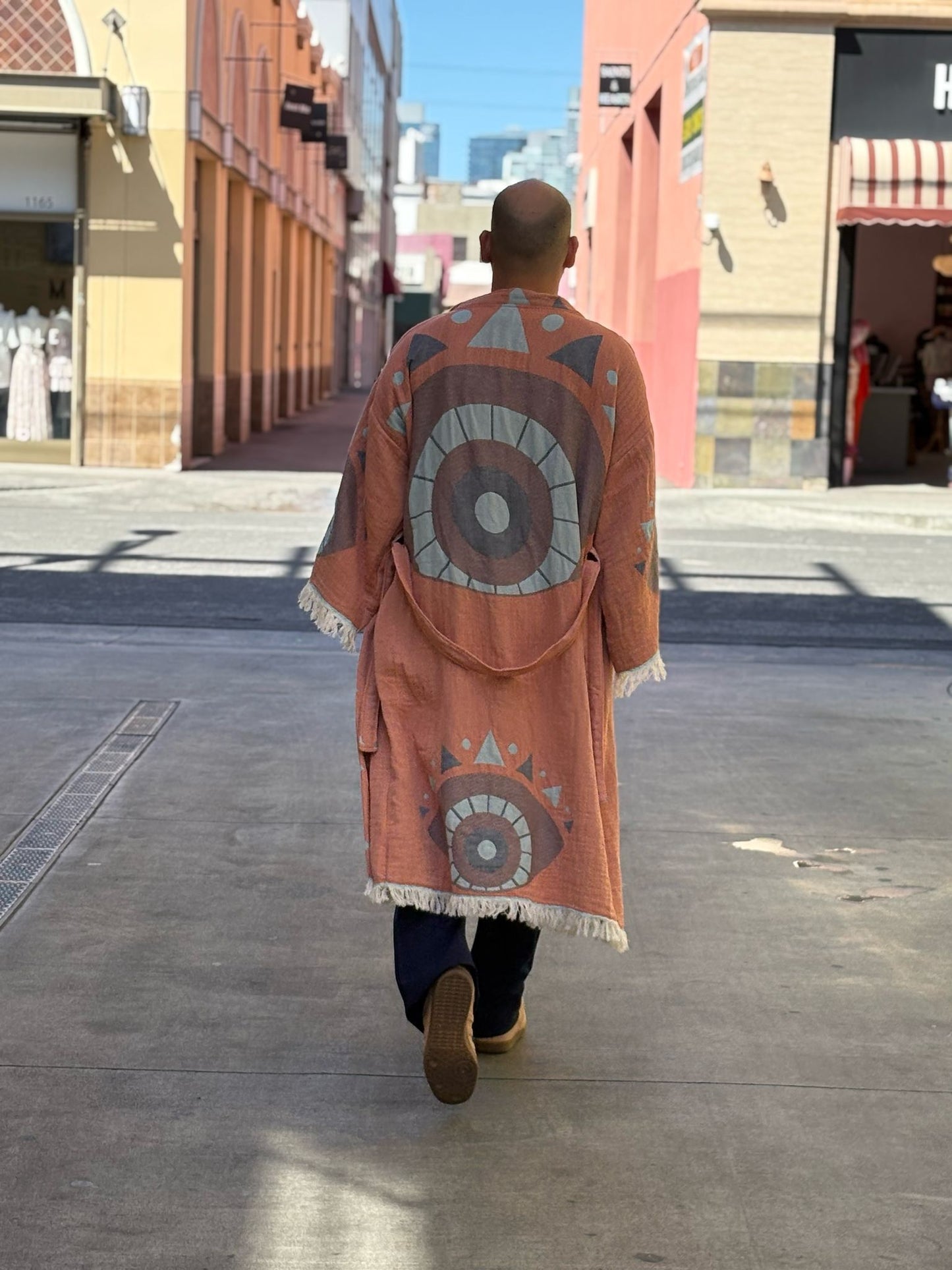 Unisex Eye Print Cotton Robe