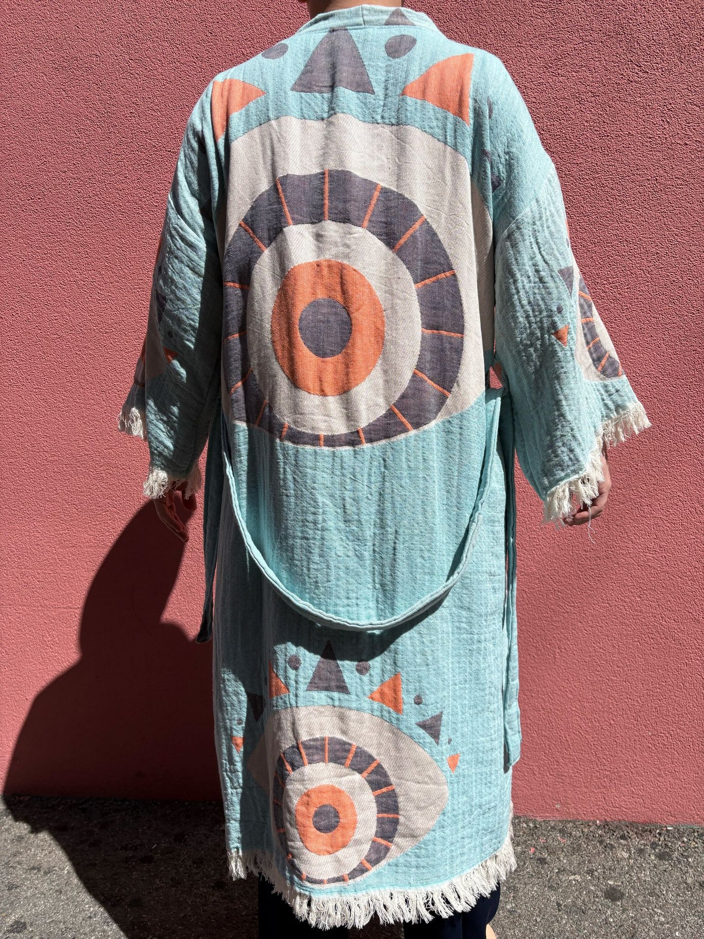 Unisex Eye Print Cotton Robe