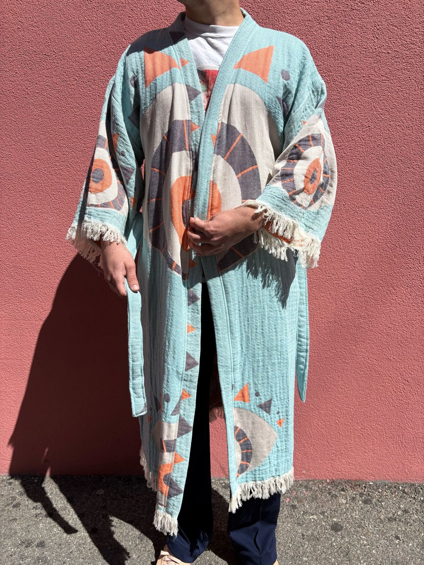 Unisex Eye Print Cotton Robe