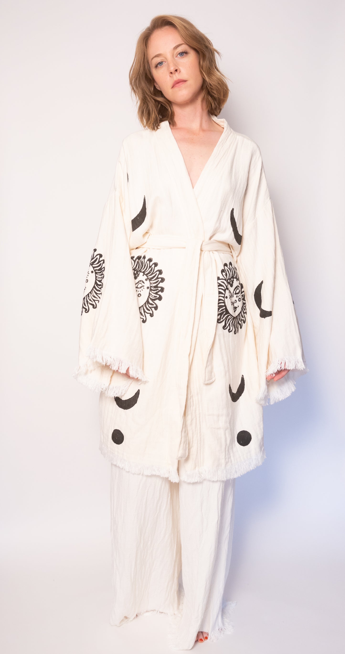 Sun Print Cotton Robe