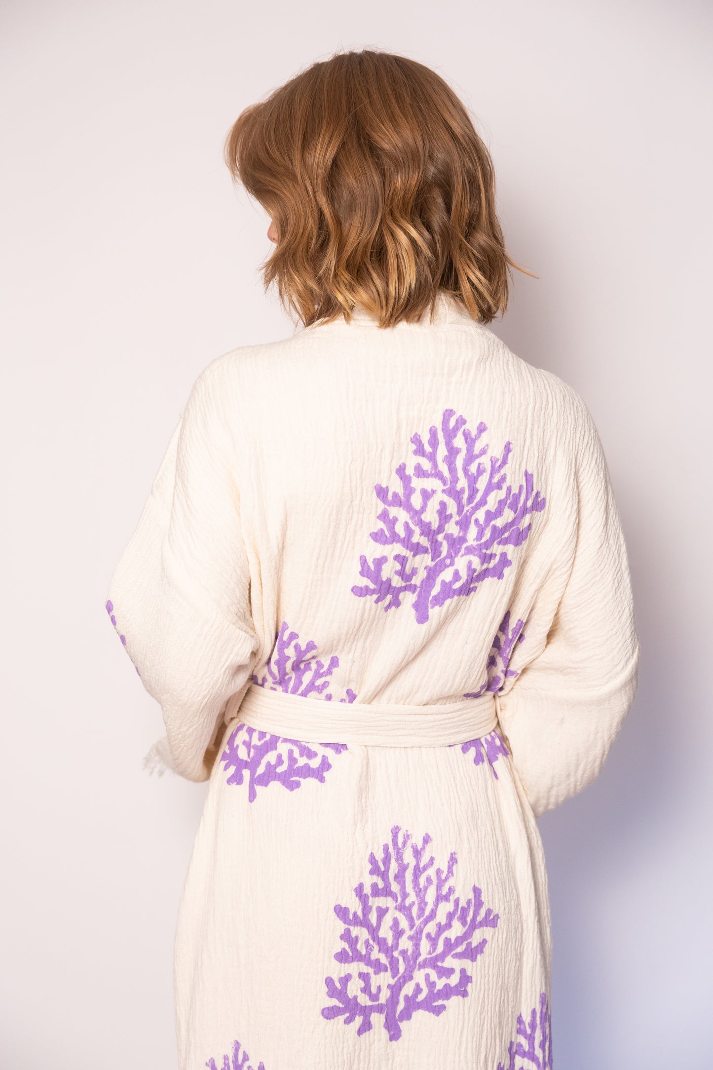 Leaf Print Cotton Robe