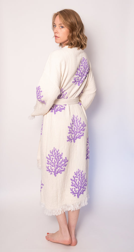 Leaf Print Cotton Robe (Copy)