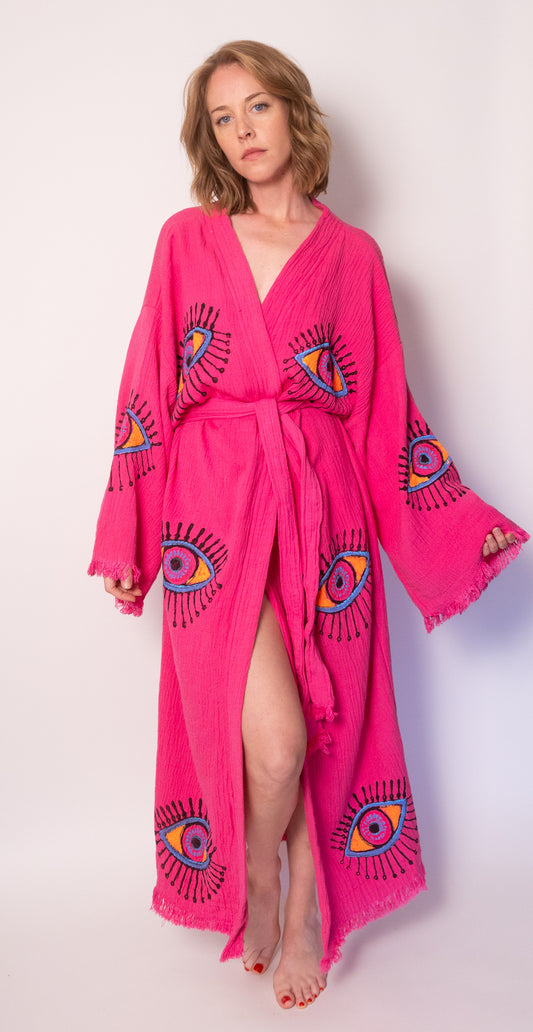 Multi Colors Evil Eye Cotton Robe