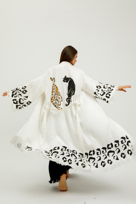 Animal Print Cotton Robe