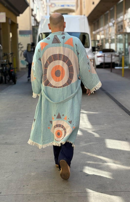 Unisex Eye Print Cotton Robe